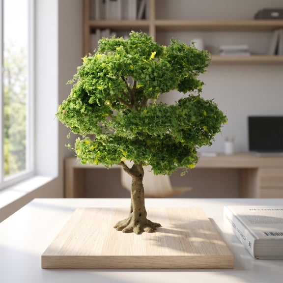 Healifty Model Landscape Tree Green PVC Foliage with Bendable Iron Wire Trunk