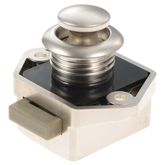 Healifty Plated Push Button Cabinet Latches for Doors and Drawers, Keyless Zinc Alloy Lock Hardware