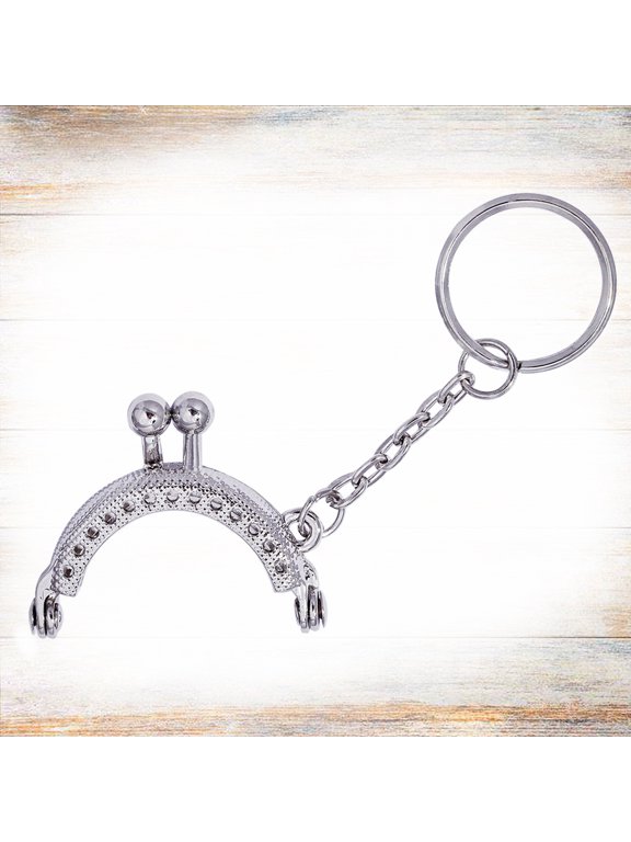 Clutch Bag Frame Key Chains Plated Silver Metal Purse Frame Handle Handbag Accessories