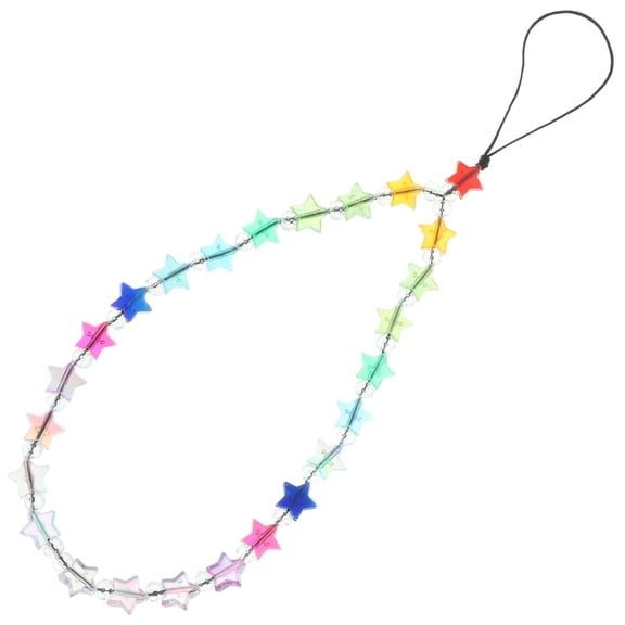Healifty Stylish Star Phone Charm with Beaded Wristlet Strap for Phone, Keys, and Accessories