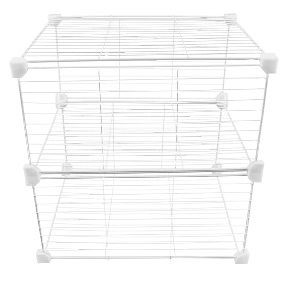 Healifty White Wire Shelf Organizer Dividers, Metal Freezer Storage Baskets for Kitchen Pantry Cabinet Fridge Organization