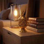 Healifty Golden Metal Bakhoor Burner for Home, Heat Retention and Portable