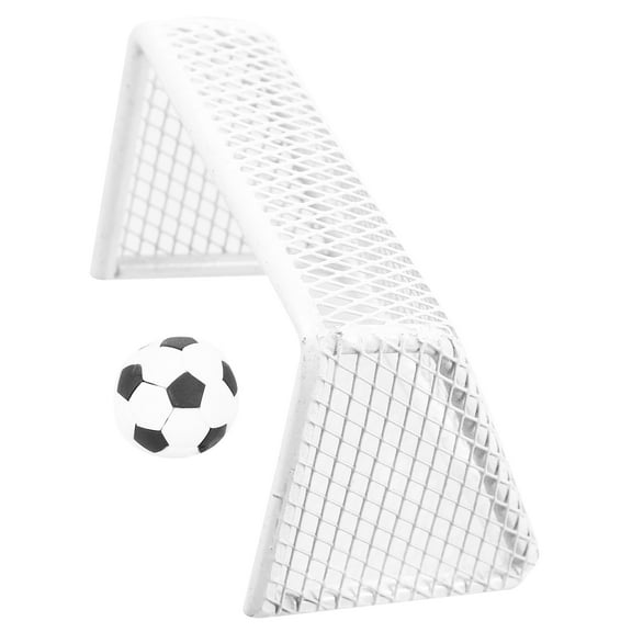 Healifty Indoor Mini Soccer Goals Toy with White Iron Plastic for Dollhouse Decor for Fan Gear
