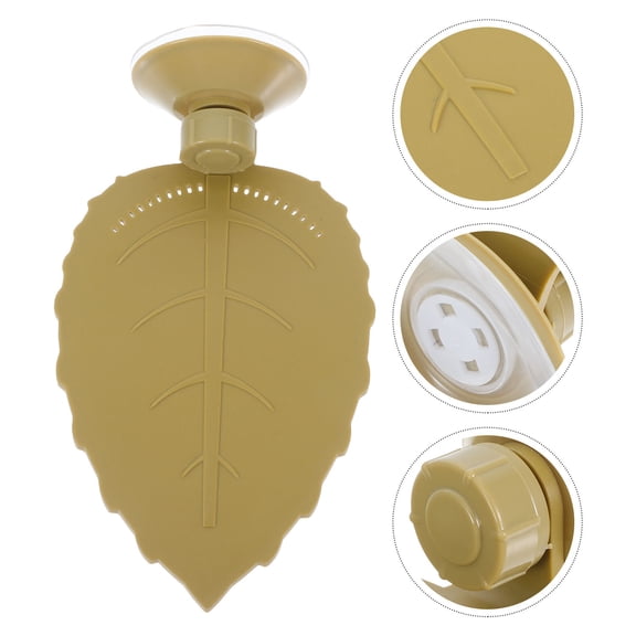 Healifty Durable Khaki ABS Turtle Platform, Leaf Shaped Basking Spot, Home Aquarium Accessory