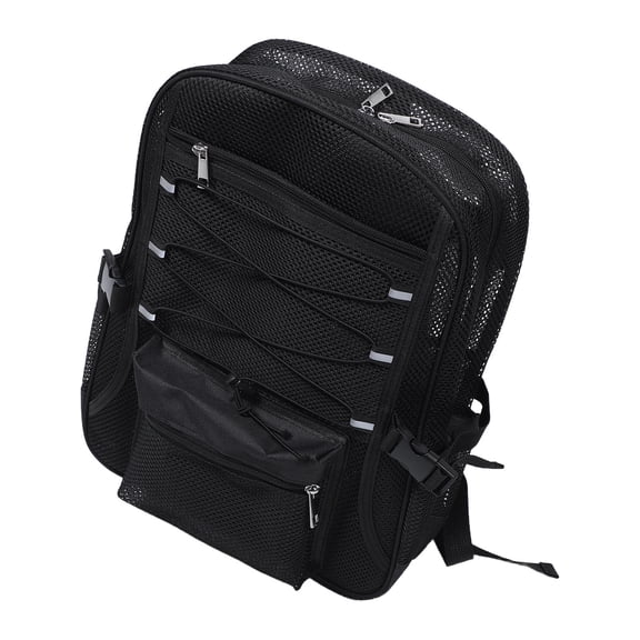 Healifty Lightweight Black Mesh Backpack Foldable for Storage and Travel Use