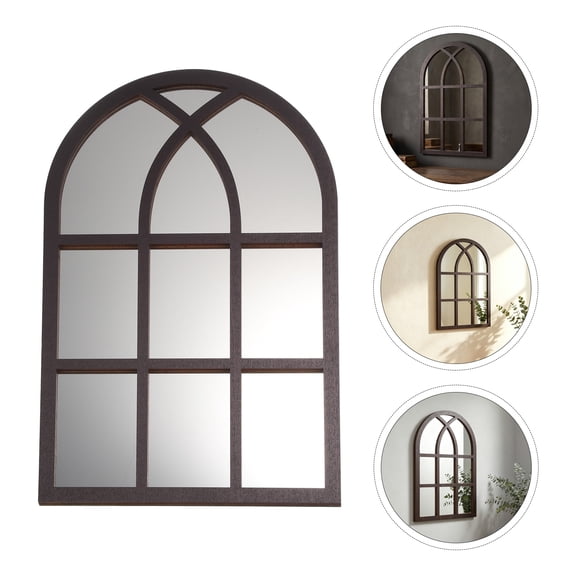 Healifty Mirror Wall Decor, Arched Cathedral Fake Window, Lean/Hang