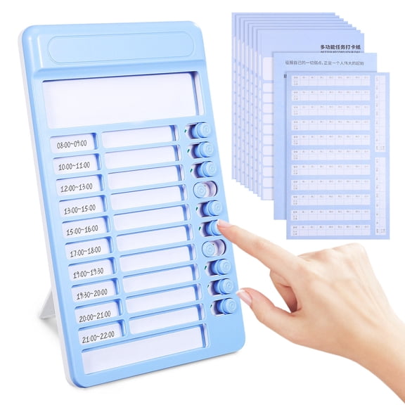 Healifty Multifunctional Schedule Tracker Daily Schedule Chart Blue Plastic 1 Set