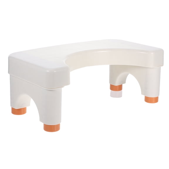 Healifty Multifunctional White Toilet Stool with Adjustable Height and Compact Design