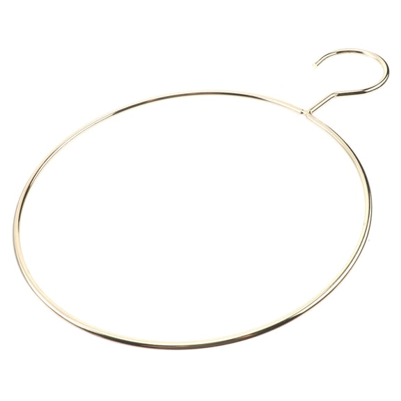 Healifty Pant Hangers Round Metal Hanger Golden Simple Clothes Hanging Storage Holder 1Pack