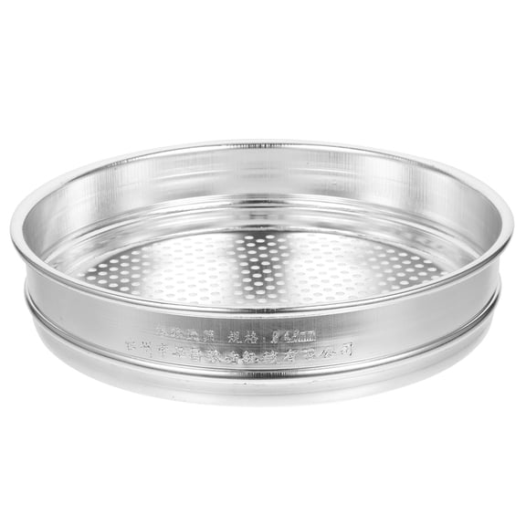 Healifty Plated Silver Metal Sieve with Perforated Plate for Accurate Grain Sorting and Kitchen Use