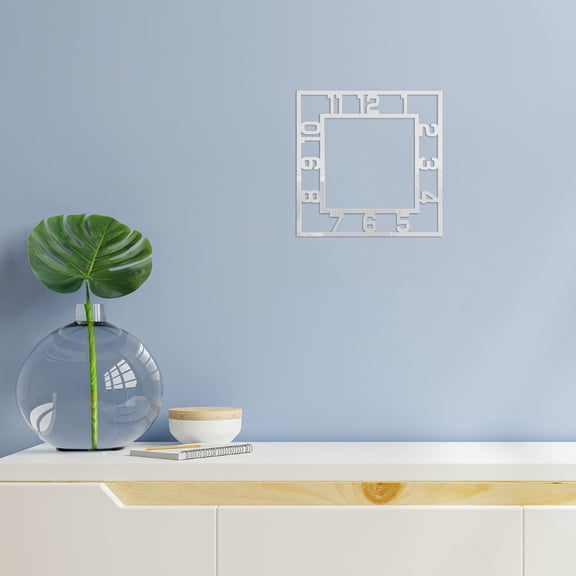 Healifty Acrylic Mirror 25cm Wall Clock Sticker with Number Decals