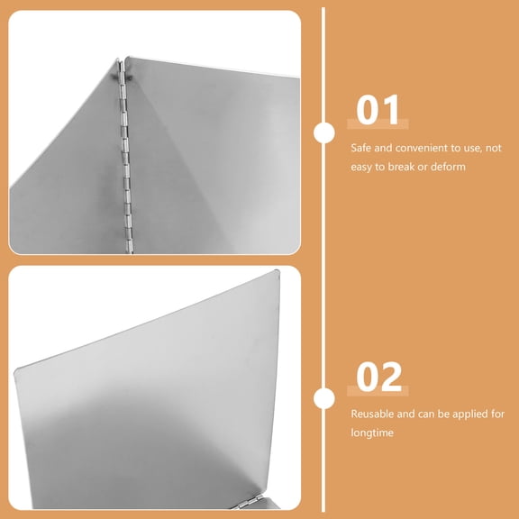 Healifty Plated Silver Stove Wall Protector Splatter Shield with Foldable and Easy Storage Feature