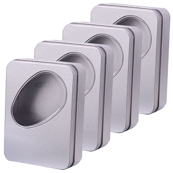 Healifty Clear Window Plated Silver Tinplate Cookie Boxes for Organized Storage