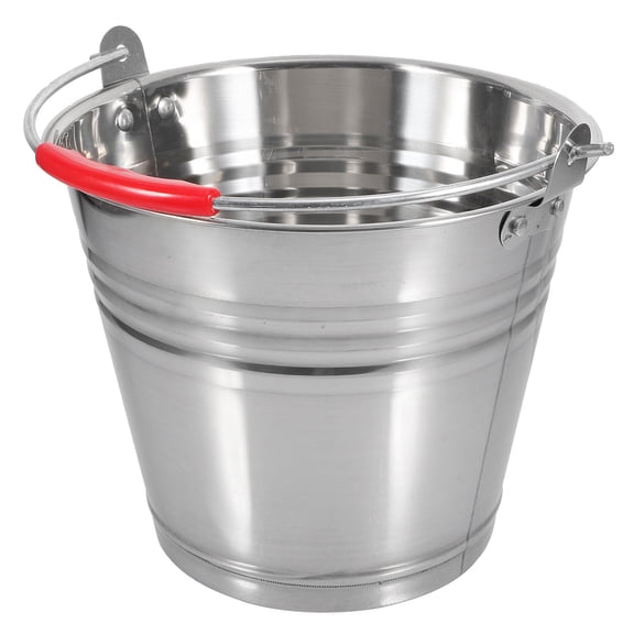 Healifty Portable Metal Bucket with Handle Stainless Steel Corrosion Resistant Water Container