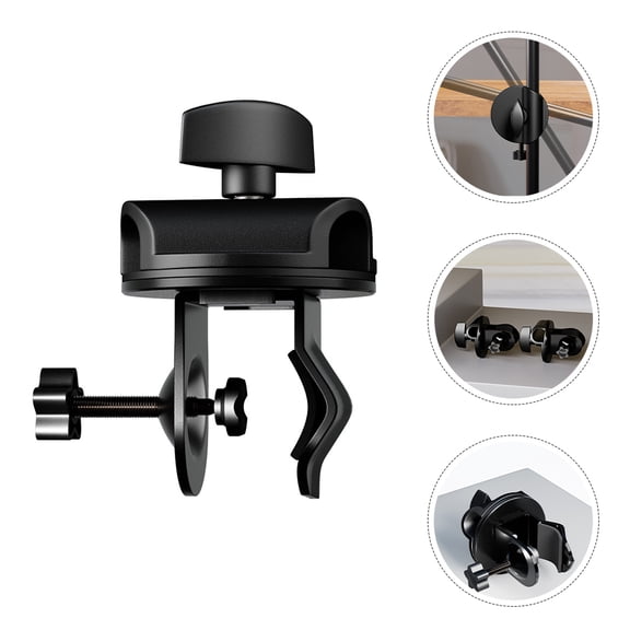 Healifty Professional Black Microphone Stand Clamp with 360 Rotation for Studio Recording and Broadcasting Use