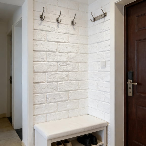 Healifty Durable White Adhesive Brick Wall Sticker with Noise Blocking Xpe Foam