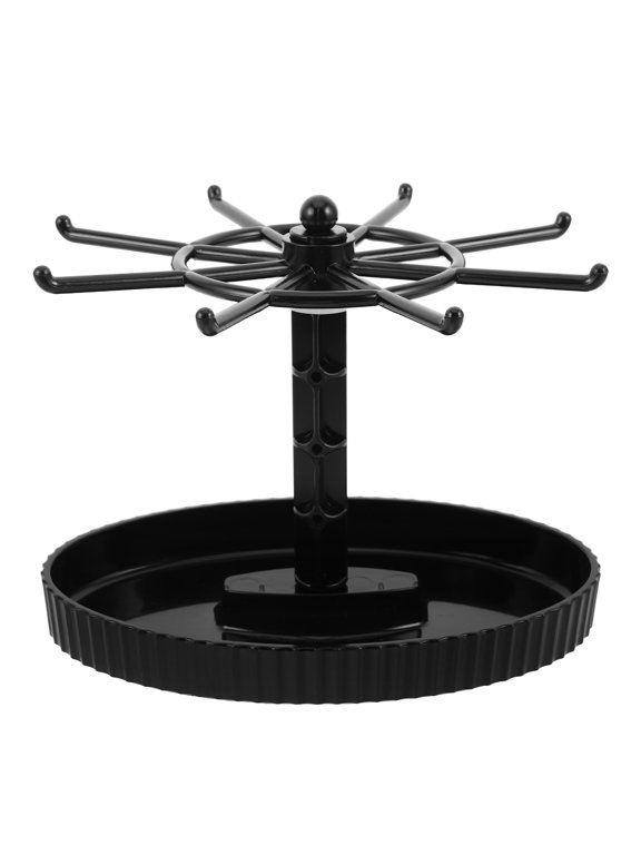 Rotating Jewelry Hanger Stand, Black, Easy Maintenance, Ideal for Earrings and Key Rings