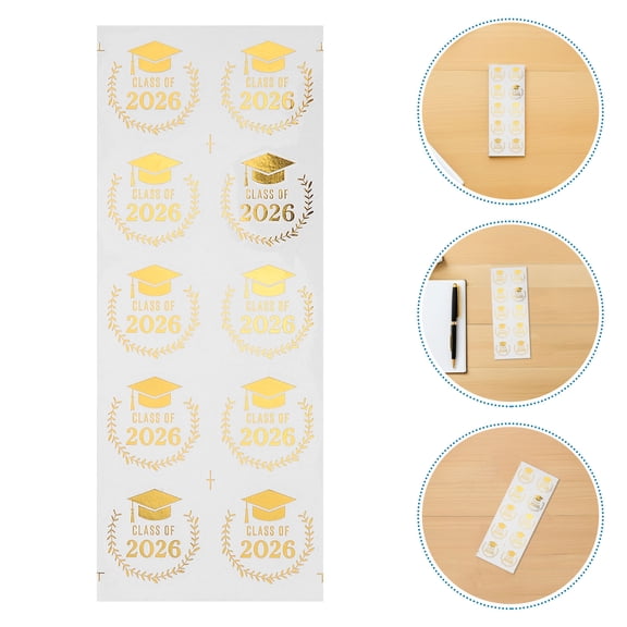 Healifty Senior Graduation Labels Plated Gold for Envelopes Invitations and Party Favors 2026