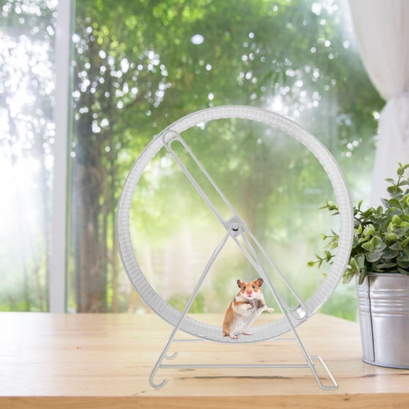 Healifty Silent White Hamster Exercise Wheel Made of Sturdy Iron for Small Pets Running and Playing