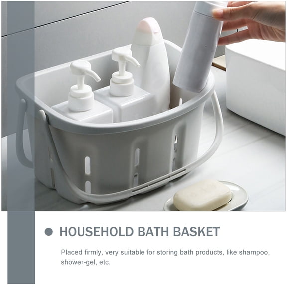 Healifty White Plastic Shower with Handle for Bathroom Storage and Easy Portable Use