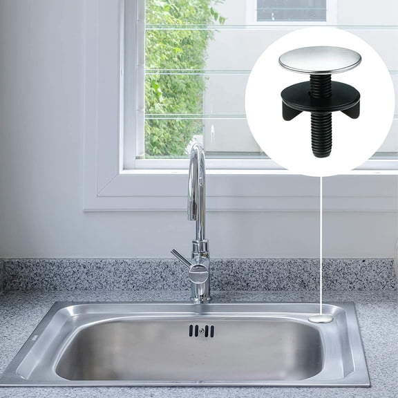 Healifty 1Pc Reusable Black Stainless Steel Sink Sealing Cap for Kitchen Sink Hole Cover