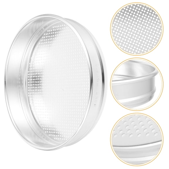 Healifty Stainless Steel Fine Mesh Test Sieve Plated Silver Round Shape for Precise Grain Inspection and Easy Operation