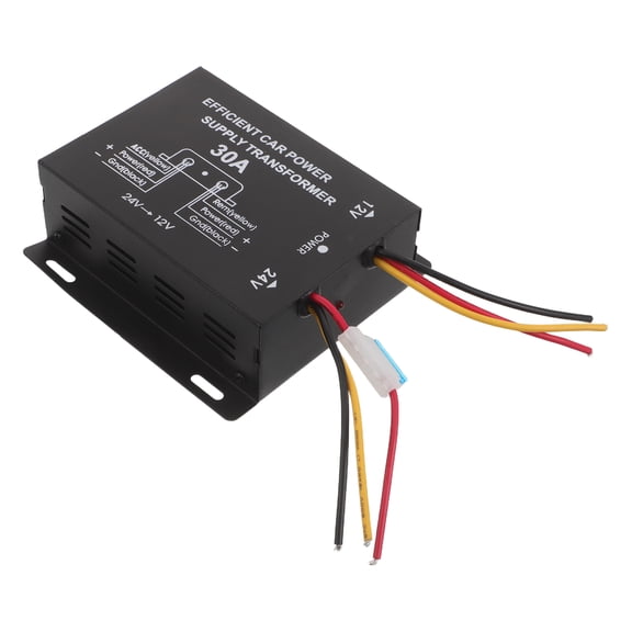 Healifty Car Power Converter Step Down Transformer 24V to 12V Stable Performance Black