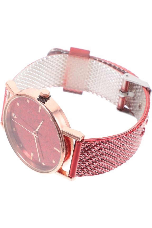 Stylish Casual Lady Wristwatch For Women Red Glass 1Pack