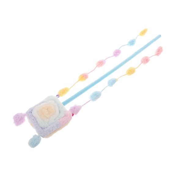 Healifty Stylish Macaron Color Lollipop Plush Cat Teaser for Active Indoor Cat Engagement