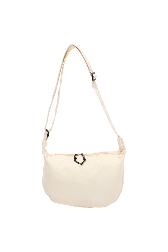 Lightweight White Nylon Crossbody Bag with Large Storage Capacity for Everyday Use and Travel