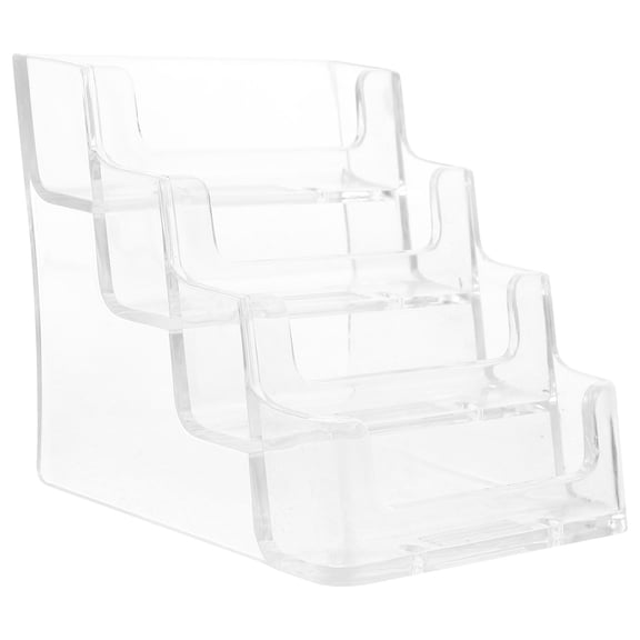 Healifty Transparent Business Card Rack for Desk with Spacious Card Storage