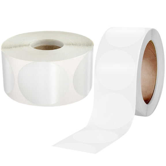 Healifty Transparent Round Clear Stickers White Envelope Tab Sealer for Box and Mail