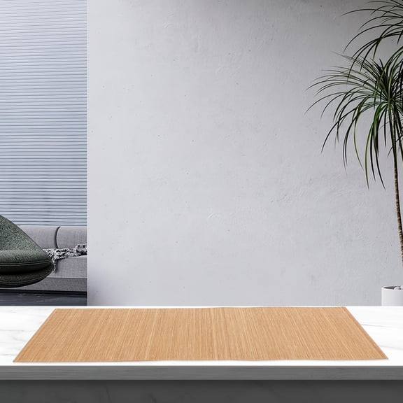 Healifty Versatile Bamboo Table Runner Light Brown Placemat for Sushi Roll and Coffee Cup Pad