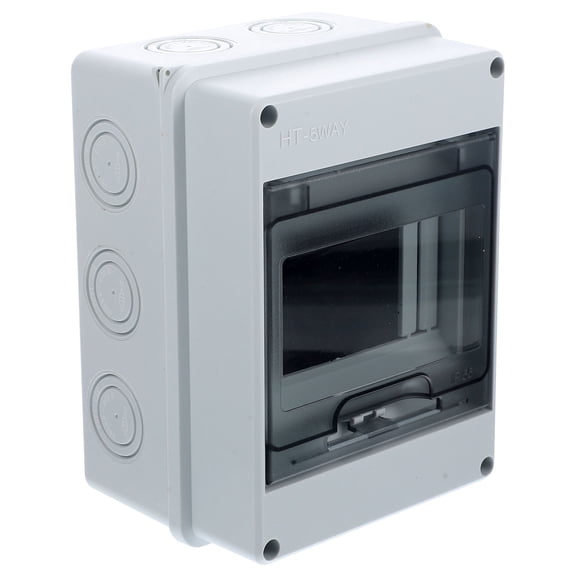 Healifty Weatherproof Grey Plastic Circuit Breaker Box with Transparent Window for Outdoor Use
