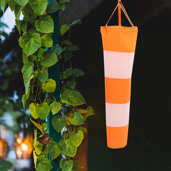 Healifty Easy Install Orange Windsock Flag for Garden and Outdoor Wind Direction