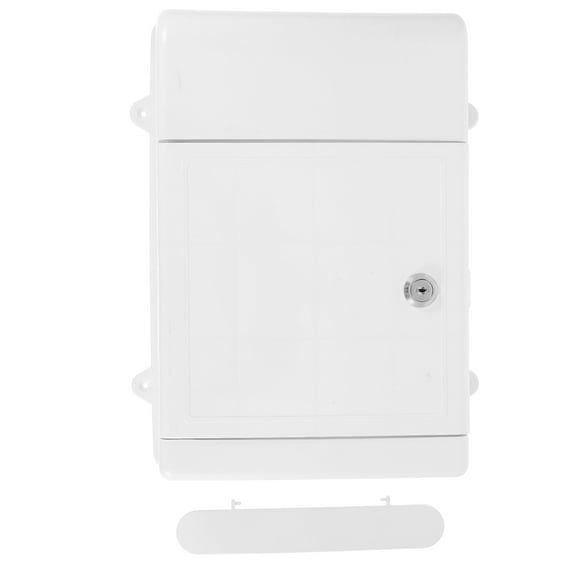 Healifty Weatherproof White Wall Mail Storage Box with Key Lock for Secure Letter and Document Holding