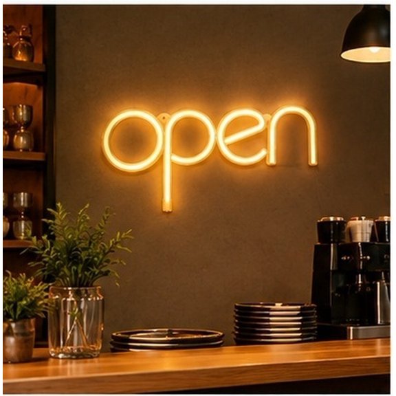 Healifty White LED Neon Light for Wall, PVC Material, Perfect for Decoration and Parties