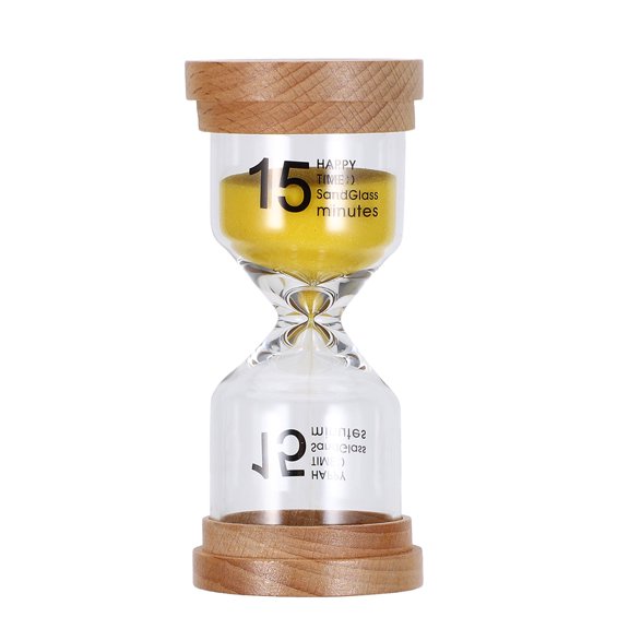 Healifty Natural Wood 15 Minute Hourglass Timer for Quiet and Soothing Experience
