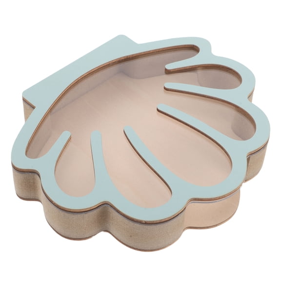 Healifty Wooden Seashell Shadow Box Display Case, Small Decorative Storage Box for Shells, Keepsakes, Crafts, Home Decor