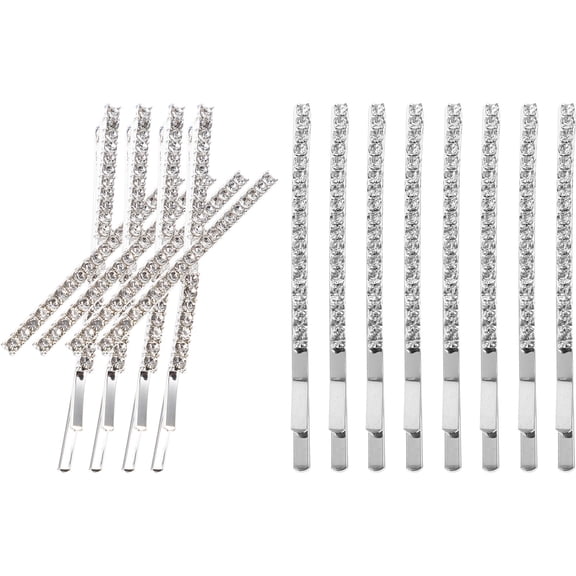 Healifty X Shaped Rhinestone Hair Clips 12Pcs Metal Bobby Pin for Special Occasions