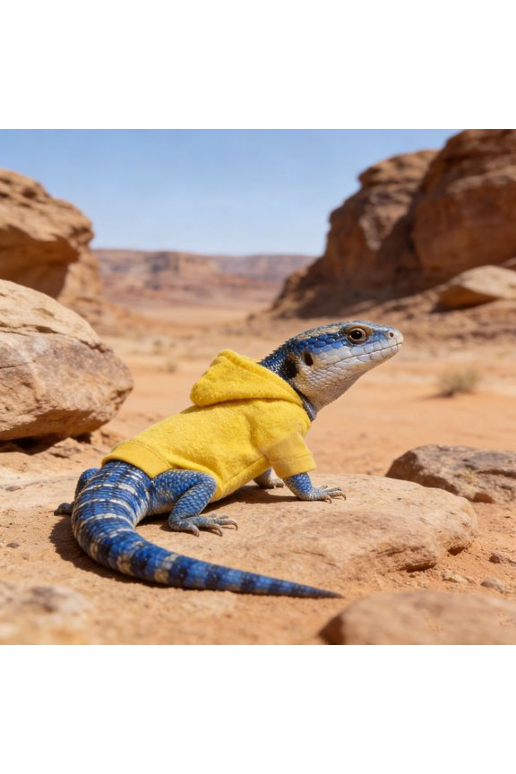 Yellow Reptile Hoodie Soft Polar Fleece Sweatshirt for Bearded Dragon Small Lizard Apparel