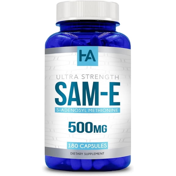 Healing Awakening Ultra Strength SAM-e 500mg Dietary Supplement Capsules, Joint & Mood Support, 190 Count
