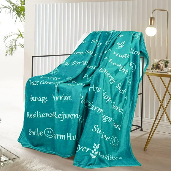 Healing Blanket Get Well Soon Gifts Teal Blankets Warm Hugs Courage Sunshine Throw Blankets Soft Cozy Blanket