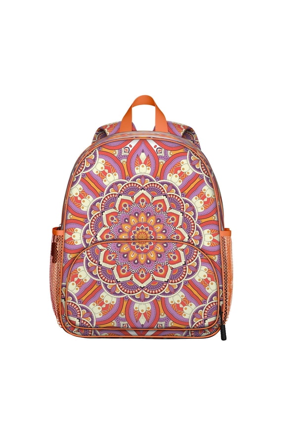 Healing Cosmic Students Backpack - Boho Chic Mandala Design with Mystic Spiritual Elements and Balance Pattern, Comfortable Adjustable Straps for Developing Students