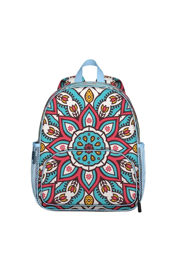 Healing Cosmic Students Backpack - Boho Chic Mandala Design with Mystic Spiritual Elements and Balance Pattern, Comfortable Adjustable Straps for Developing Students