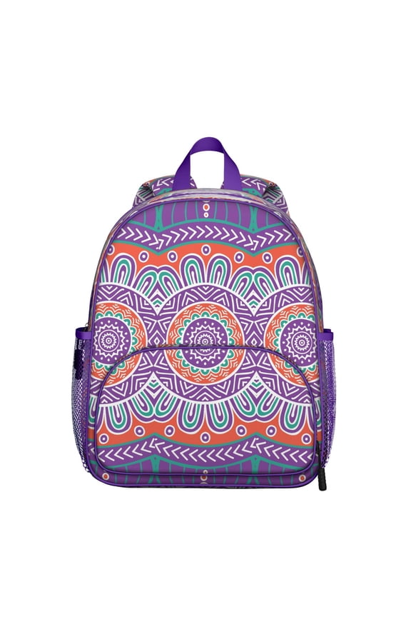Healing Cosmic Students Backpack - Boho Chic Mandala Design with Mystic Spiritual Elements and Balance Pattern, Comfortable Adjustable Straps for Developing Students