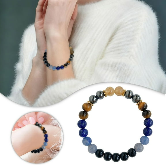 Healing Bracelet for Women & Men, 8MM Natural Gemstone Bead Chakra Bracelet for Anxiety Relief, Emotional Balance, Negative Energy Protection, Spiritual Yoga Jewelry Gift