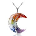 thumbnail image 1 of Healing Crystal Necklace, Tree Life Wire Wrapped Crescent Moon Necklace, Natural Stone Pendant Necklaces, Mothers Day Gifts for Mom, Gemstone Jewelry Gifts for Women, 1 of 6