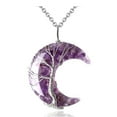 thumbnail image 1 of Healing Crystal Necklace, Tree Life Wire Wrapped Crescent Moon Necklace, Natural Stone Pendant Necklaces, Mothers Day Gifts for Mom, Gemstone Jewelry Gifts for Women, 1 of 6