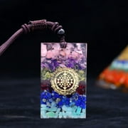 SWMMER LIKET Healing Crystal Necklace for Women and Men Anniversary Gifts Seven Chakra Orgonite Healing Stones Pendant Necklace with Tiger Eye Beads